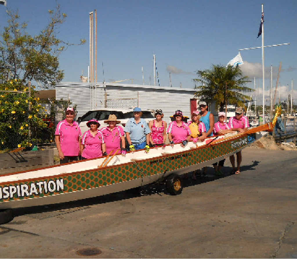 PADDLE OUT: Dragons abreast crew. PADDLE OUT: Dragons abreast crew.